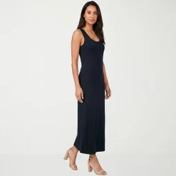 24seven Comfort Apparel Womens Scoop Neck Sleeveless Maxi Dress