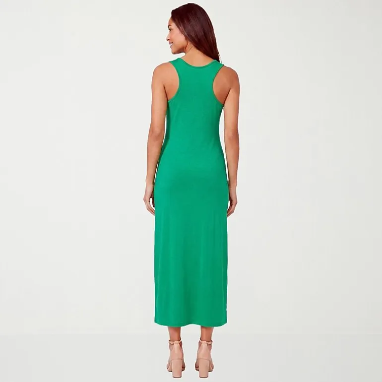 24seven Comfort Apparel Womens Scoop Neck Sleeveless Maxi Dress