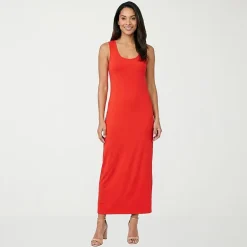 24seven Comfort Apparel Womens Scoop Neck Sleeveless Maxi Dress