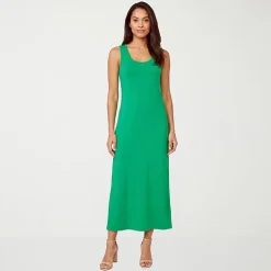 24seven Comfort Apparel Womens Scoop Neck Sleeveless Maxi Dress