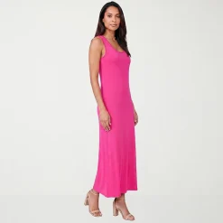 24seven Comfort Apparel Womens Scoop Neck Sleeveless Maxi Dress