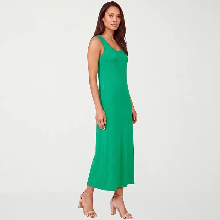 24seven Comfort Apparel Womens Scoop Neck Sleeveless Maxi Dress