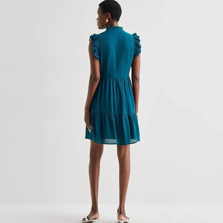 52seven Womens Notch Neck Sleeveless Shift Dress