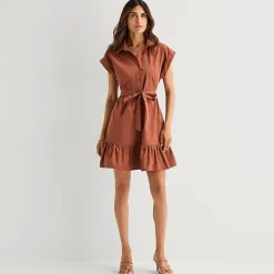 52seven Womens Short Sleeve Shirt Dress
