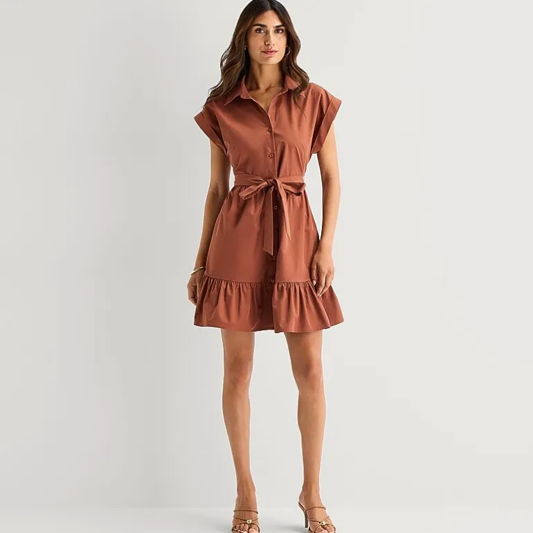 52seven Womens Short Sleeve Shirt Dress