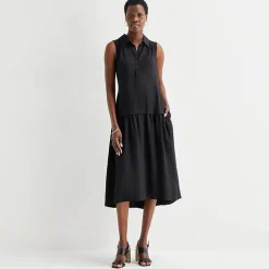52seven Womens Sleeveless Midi Drop Waist Dress