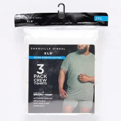 Shaquille O'Neal XLG™ Activated Cooling Mens 3 Pack Short Sleeve Crew Neck T-Shirt Big