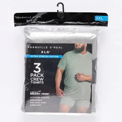 Shaquille O'Neal XLG™ Activated Cooling Mens 3 Pack Short Sleeve Crew Neck T-Shirt Big