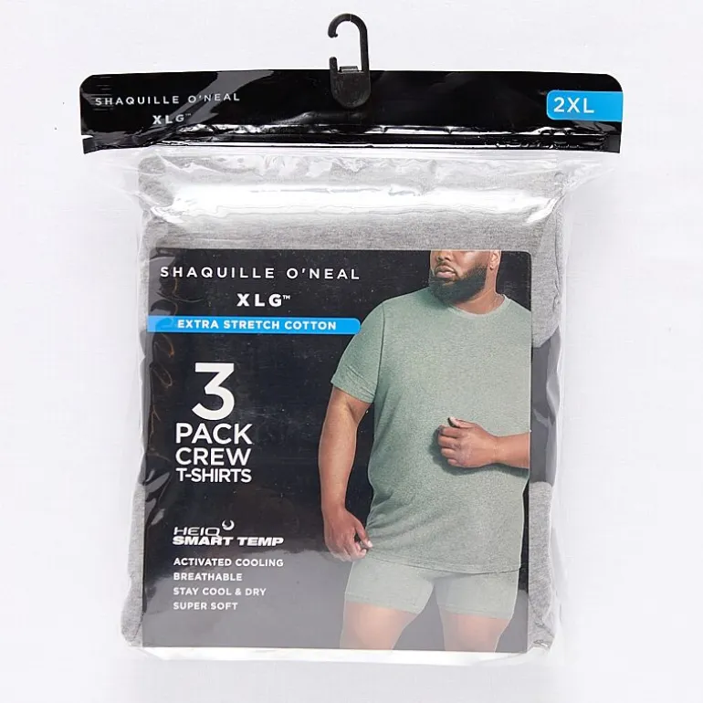 Shaquille O'Neal XLG™ Activated Cooling Mens 3 Pack Short Sleeve Crew Neck T-Shirt Big