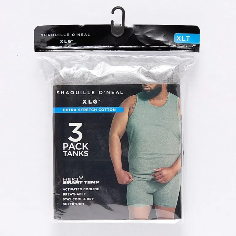 Shaquille O'Neal XLG™ Activated Cooling Mens Crew Neck Sleeveless 3 Pack Tall Tank