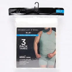 Shaquille O'Neal XLG™ Activated Cooling Mens Crew Neck Sleeveless 3 Pack Big and Tall Tank