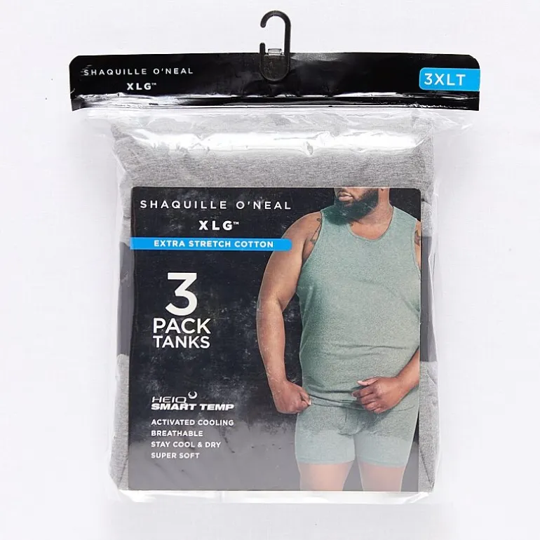 Shaquille O'Neal XLG™ Activated Cooling Mens Crew Neck Sleeveless 3 Pack Big and Tall Tank