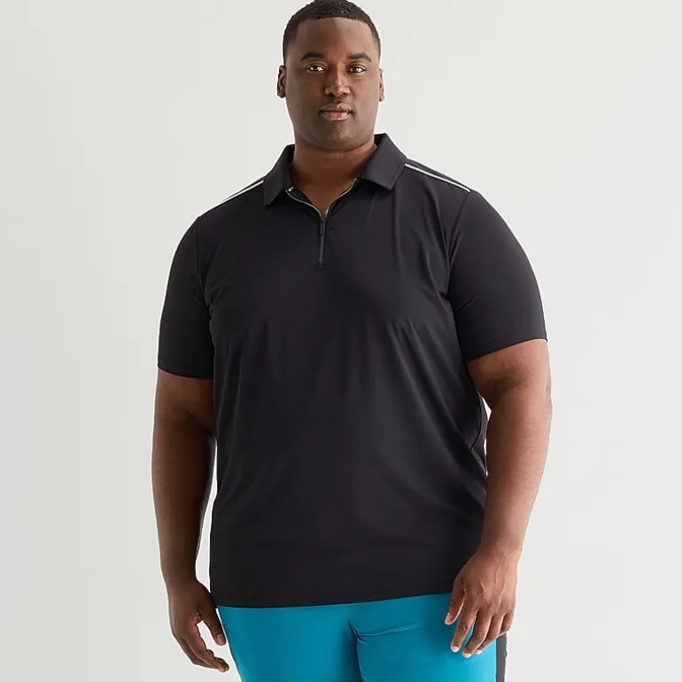 Shaquille O'Neal XLG™ Active Piped Big and Tall Mens Short Sleeve Polo Shirt