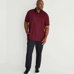 Shaquille O'Neal XLG™ Jacquard Texture Big and Tall Mens Regular Fit Short Sleeve Polo Shirt