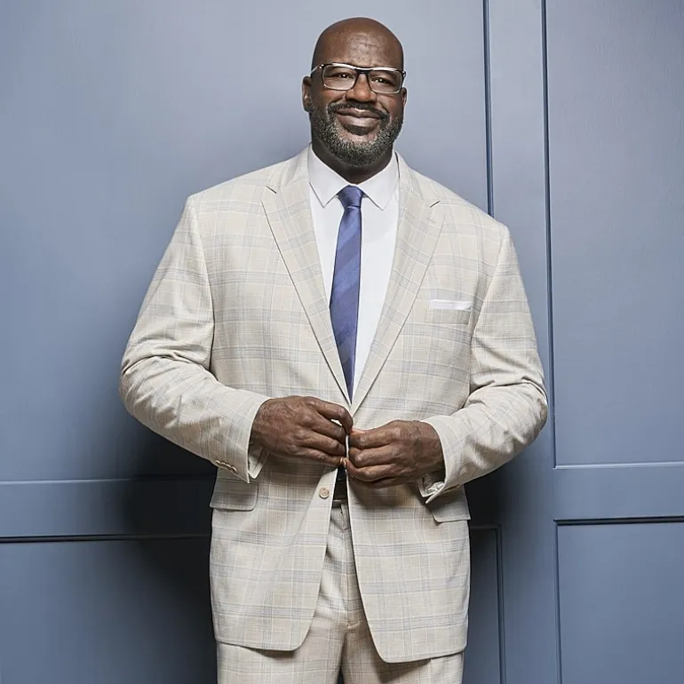Shaquille O'Neal XLG Men's Big and Tall Stretch Fit Plaid Suit Separates