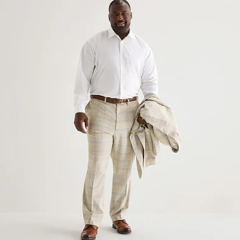 Shaquille O'Neal XLG Men's Big and Tall Stretch Fit Plaid Suit Separates
