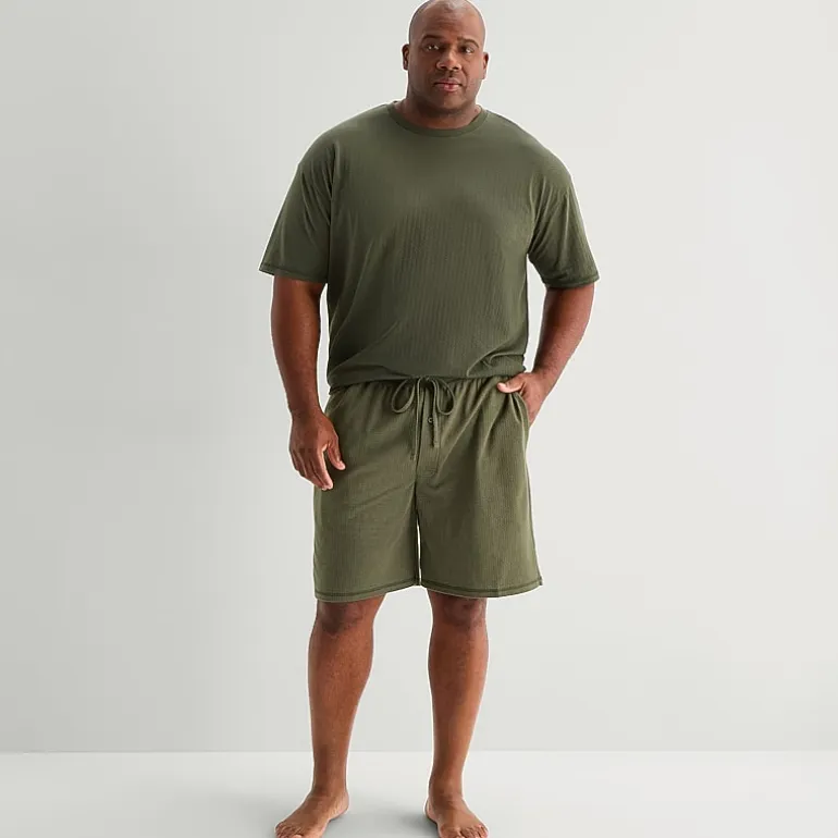 Shaquille O'Neal XLG™ Mens Crew Neck Short Sleeve 2-pc. Big and Tall Pajama Set