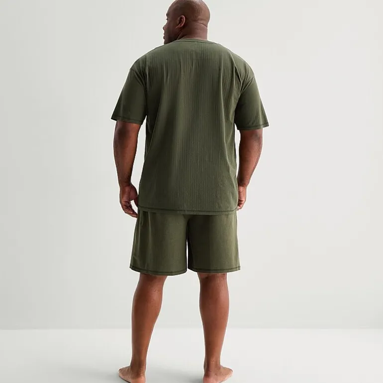 Shaquille O'Neal XLG™ Mens Crew Neck Short Sleeve 2-pc. Big and Tall Pajama Set