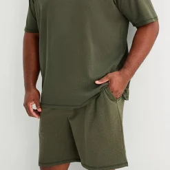 Shaquille O'Neal XLG™ Mens Crew Neck Short Sleeve 2-pc. Big and Tall Pajama Set