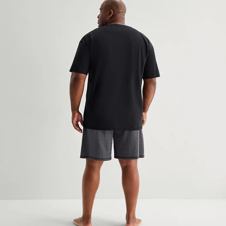 Shaquille O'Neal XLG™ Mens Crew Neck Short Sleeve 2-pc. Big and Tall Pajama Set