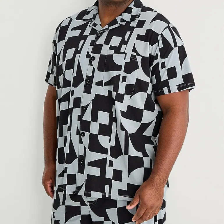 Shaquille O'Neal XLG™ Mens Short Sleeve 2-pc. Big and Tall Pajama Set
