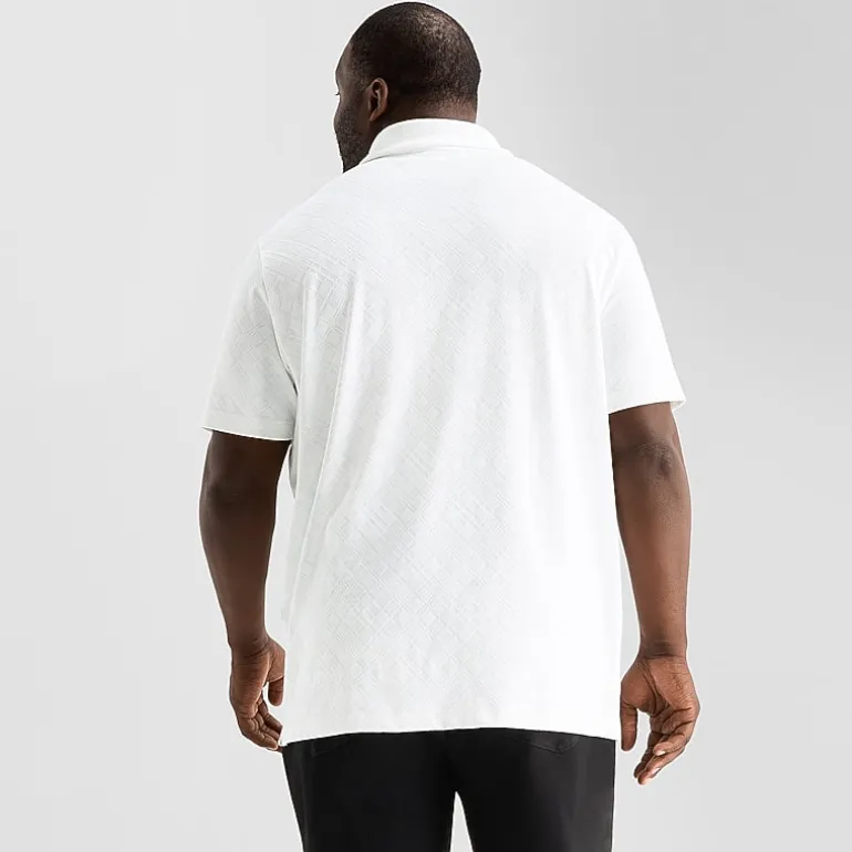 Shaquille O'Neal XLG™ Quarter Zip Big and Tall Mens Classic Fit Short Sleeve Polo Shirt