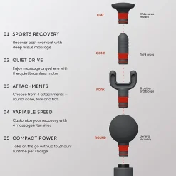 Sharper Image Powerboost Move Deep Tissue Portable Percussion Massager
