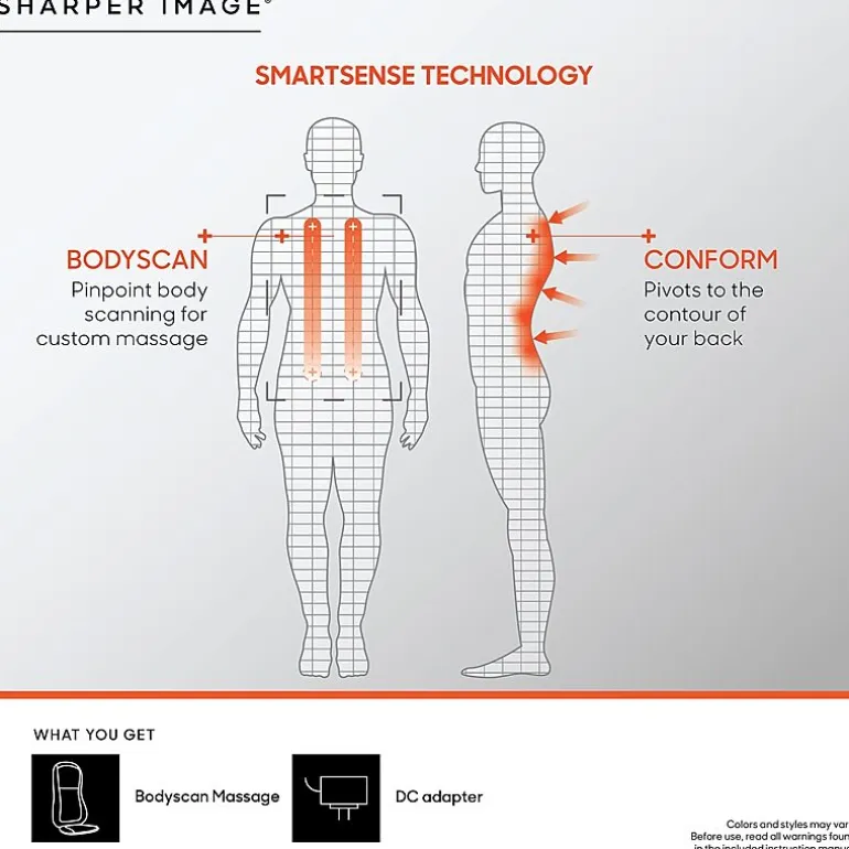 Sharper Image Smartsense Shiatsu Realtouch Chair Pad with Heat Massager
