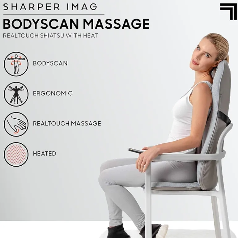 Sharper Image Smartsense Shiatsu Realtouch Chair Pad with Heat Massager
