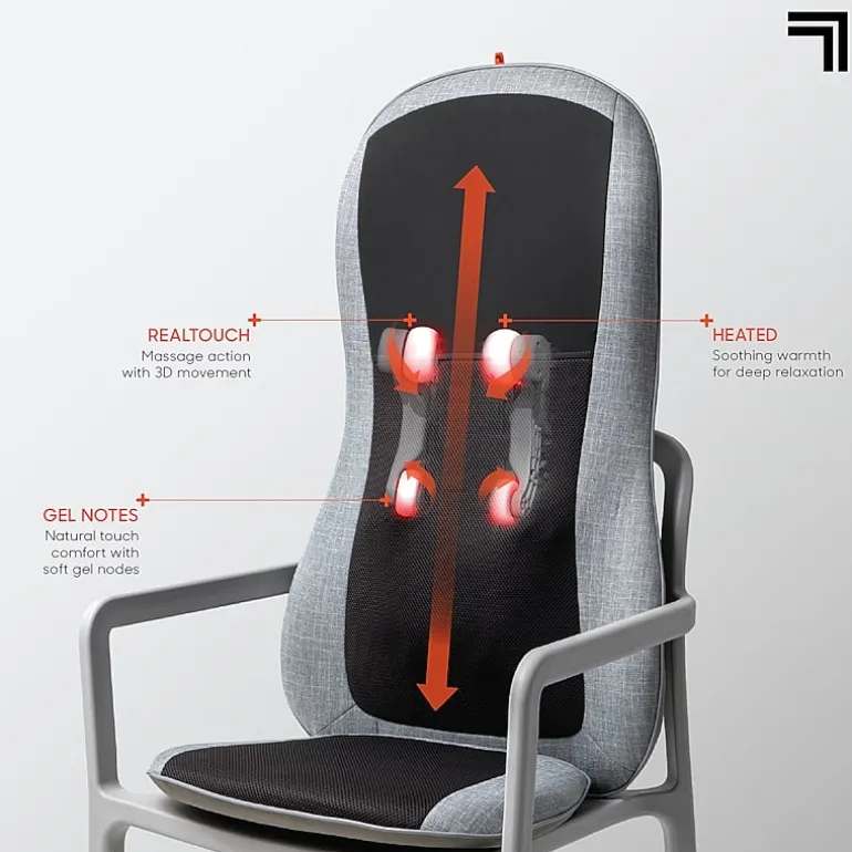 Sharper Image Smartsense Shiatsu Realtouch Chair Pad with Heat Massager