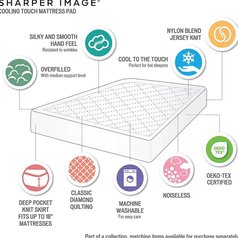 Sharper Image Cooling Touch Down Alternative Mattress Pad