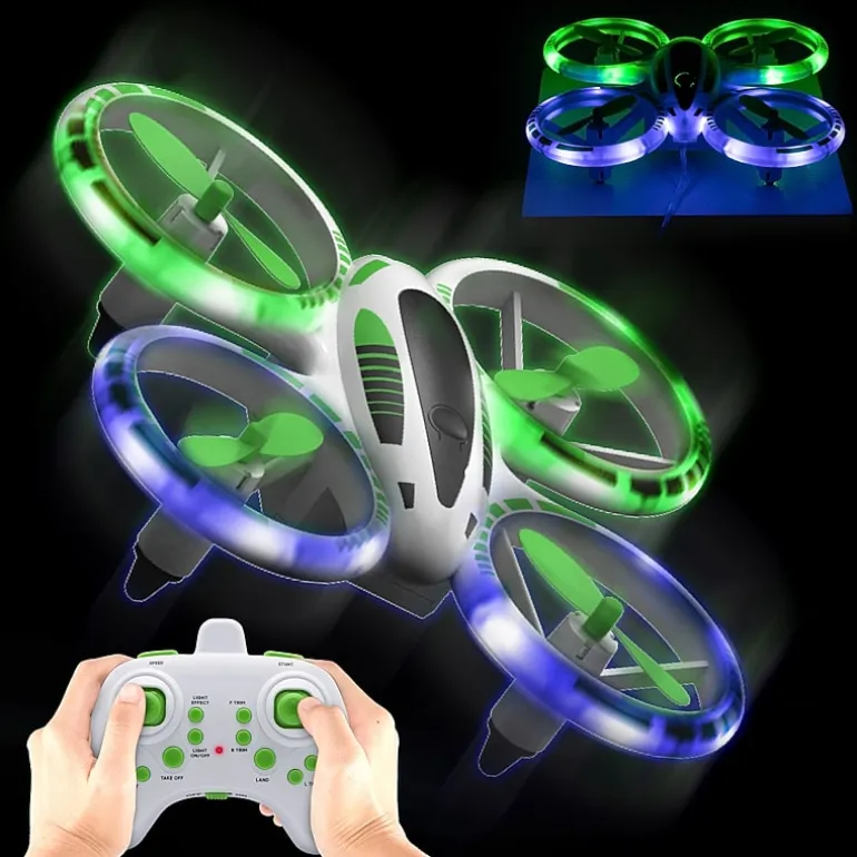 Sharper Image 2.4GHz RC Glow Up Stunt Drone with LED Lights