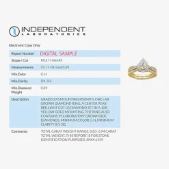 Signature By Modern Bride 7/8 CT.T.W. Lab-Grown (G-H / SI1-SI2) Diamond Pear Side Stone Bridal Set in 10K or 14K Gold