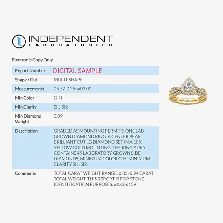 Signature By Modern Bride 7/8 CT.T.W. Lab-Grown (G-H / SI1-SI2) Diamond Pear Side Stone Bridal Set in 10K or 14K Gold