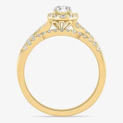 Signature By Modern Bride 7/8 CT.T.W. Lab-Grown (G-H / SI1-SI2) Diamond Pear Side Stone Bridal Set in 10K or 14K Gold