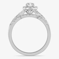 Signature By Modern Bride 7/8 CT.T.W. Lab-Grown (G-H / SI1-SI2) Diamond Pear Side Stone Bridal Set in 10K or 14K Gold