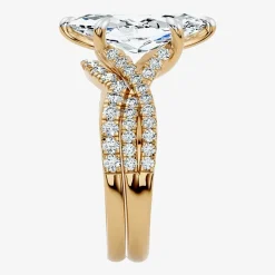 Signature By Modern Bride (F-G / Vs2-Si1) Womens 3 1/2 CT. T.W Lab Grown White Diamond 10K Gold Marquise Side Stone Bridal Set