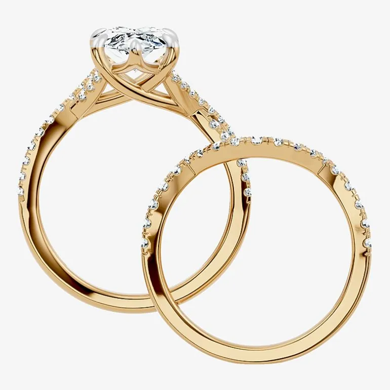 Signature By Modern Bride (F-G / Vs2-Si1) Womens 3 1/2 CT. T.W Lab Grown White Diamond 10K Gold Marquise Side Stone Bridal Set