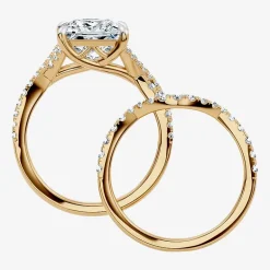 Signature By Modern Bride (F-G / Vs2-Si1) Womens 3 1/2 CT. T.W Lab Grown White Diamond 10K Gold Side Stone Bridal Set