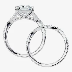 Signature By Modern Bride (F-G / Vs2-Si1) Womens 3 1/2 CT. T.W Lab Grown White Diamond 10K Gold Side Stone Bridal Set