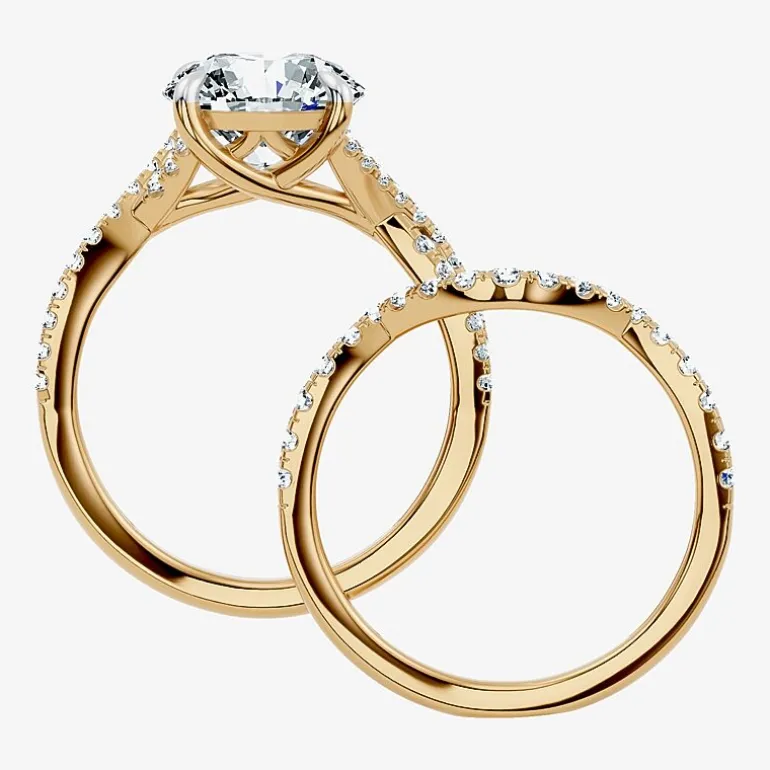 Signature By Modern Bride (F-G / Vs2-Si1) Womens 3 1/2 CT. T.W Lab Grown White Diamond 10K Gold Round Side Stone Bridal Set