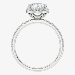 Signature By Modern Bride (F / Vs2) Womens 3 3/4 CT. T.W. Lab Grown White Diamond 10K Gold Oval Side Stone Halo Bridal Set