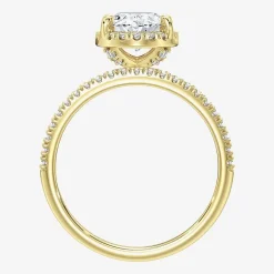 Signature By Modern Bride (F / Vs2) Womens 3 3/4 CT. T.W. Lab Grown White Diamond 10K Gold Oval Side Stone Halo Bridal Set