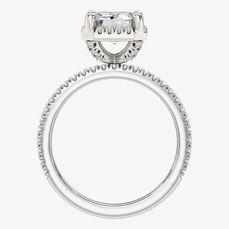 Signature By Modern Bride (F / Vs2) Womens 3 3/4 CT. T.W. Lab Grown White Diamond 10K Gold Side Stone Halo Bridal Set