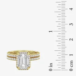 Signature By Modern Bride (F / Vs2) Womens 6 CT. T.W. Lab Grown White Diamond 10K Gold Side Stone Halo Bridal Set