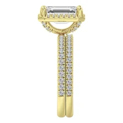 Signature By Modern Bride (F / Vs2) Womens 6 CT. T.W. Lab Grown White Diamond 10K Gold Side Stone Halo Bridal Set