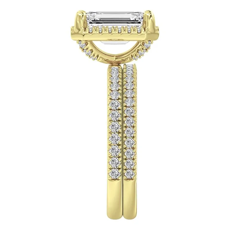 Signature By Modern Bride (F / Vs2) Womens 6 CT. T.W. Lab Grown White Diamond 10K Gold Side Stone Halo Bridal Set