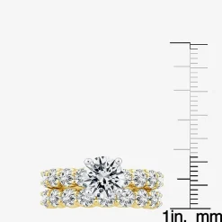 Signature By Modern Bride (F / VS2) Womens 4 CT. T.W. Lab Grown White Diamond 10K or 14K Gold Round Side Stone Bridal Set