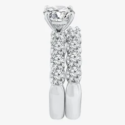 Signature By Modern Bride (F / VS2) Womens 4 CT. T.W. Lab Grown White Diamond 10K or 14K Gold Round Side Stone Bridal Set