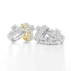 Signature By Modern Bride (F / VS2) Womens 4 CT. T.W. Lab Grown White Diamond 10K or 14K Gold Round Side Stone Bridal Set
